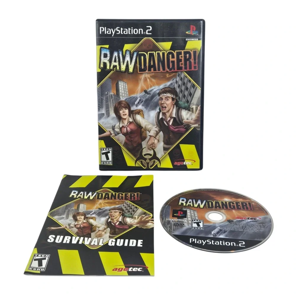 Agetec Raw Danger! PS2 Game CIB Survival Adventure Sony PlayStation 2 Near Mint